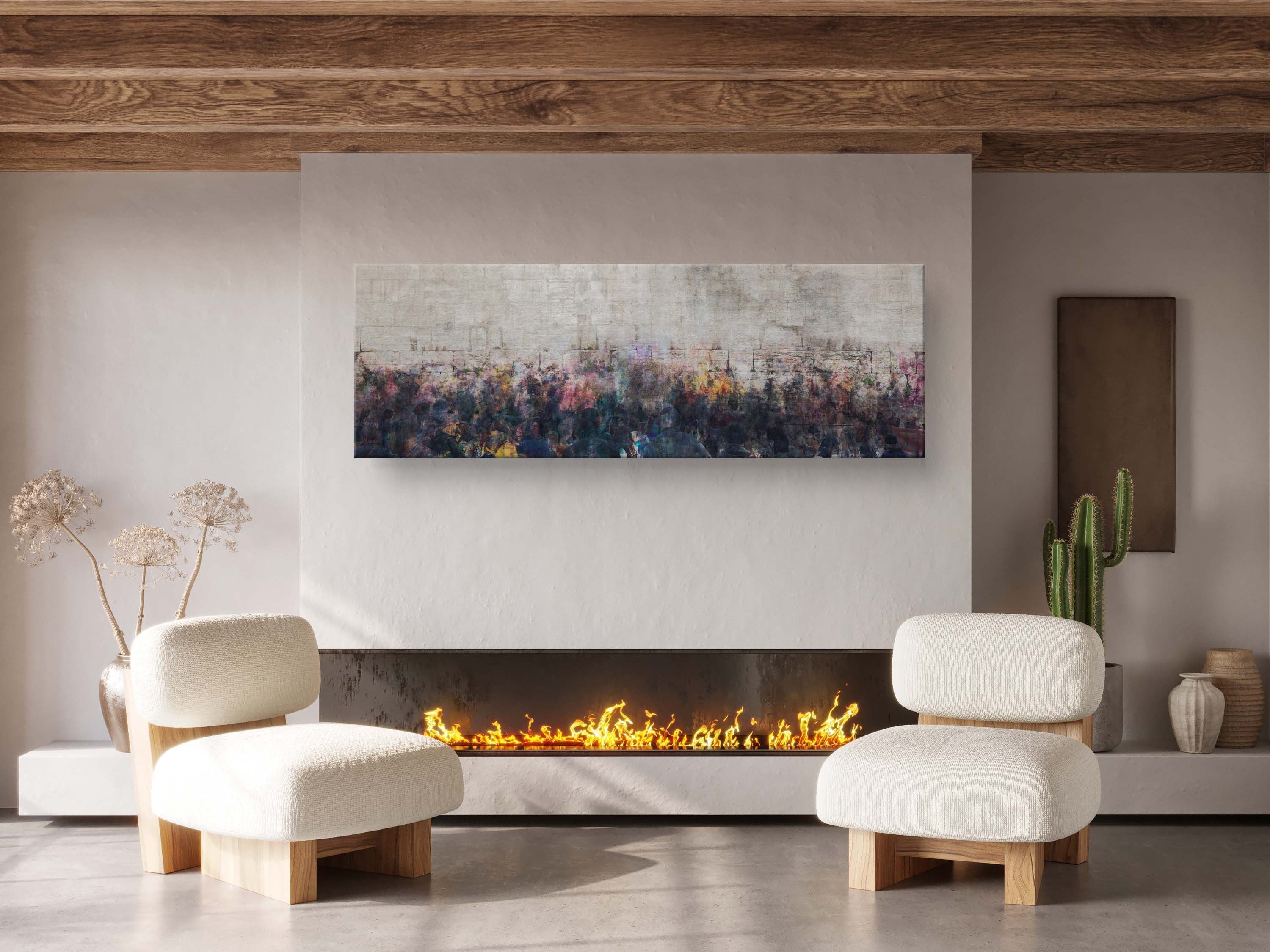 Panoramic Kotel Wall Art Painting Print - Jewish Prayers at the Western Wall - Kosel