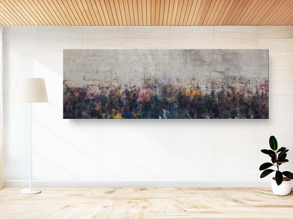 Panoramic Kotel Wall Art Painting Print - Jewish Prayers at the Western Wall - Kosel