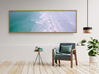 Panoramic Turquoise Dead Sea Israeli Sunset with White Salt Sea Minerals