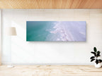 Panoramic Turquoise Dead Sea Israeli Sunset with White Salt Sea Minerals