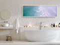 Panoramic Turquoise Dead Sea Israeli Sunset with White Salt Sea Minerals