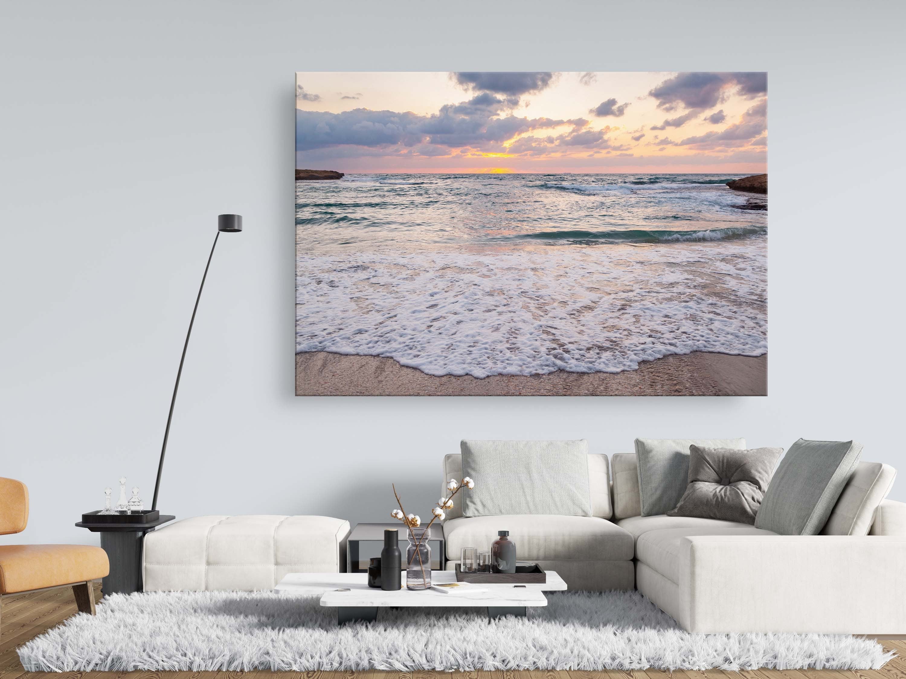 Israeli Holy Land Sunset Beach — Seascape Beach and Waves Photography