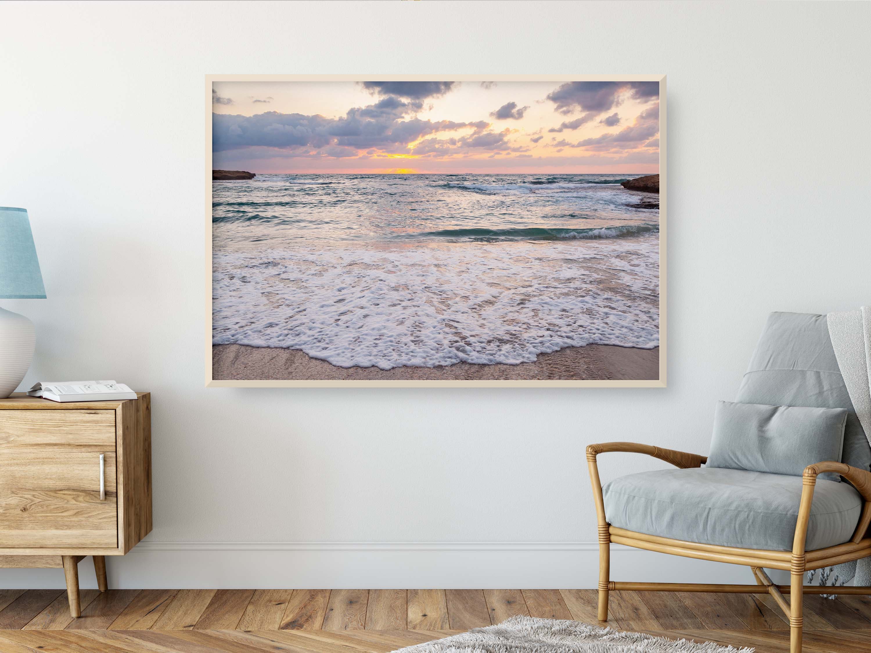 Israeli Holy Land Sunset Beach — Seascape Beach and Waves Photography