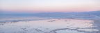 Panoramic Holy Land Israeli Sunset Seascape with White Salt Sea Minerals — Dead Sea with Salt Sea Minerals