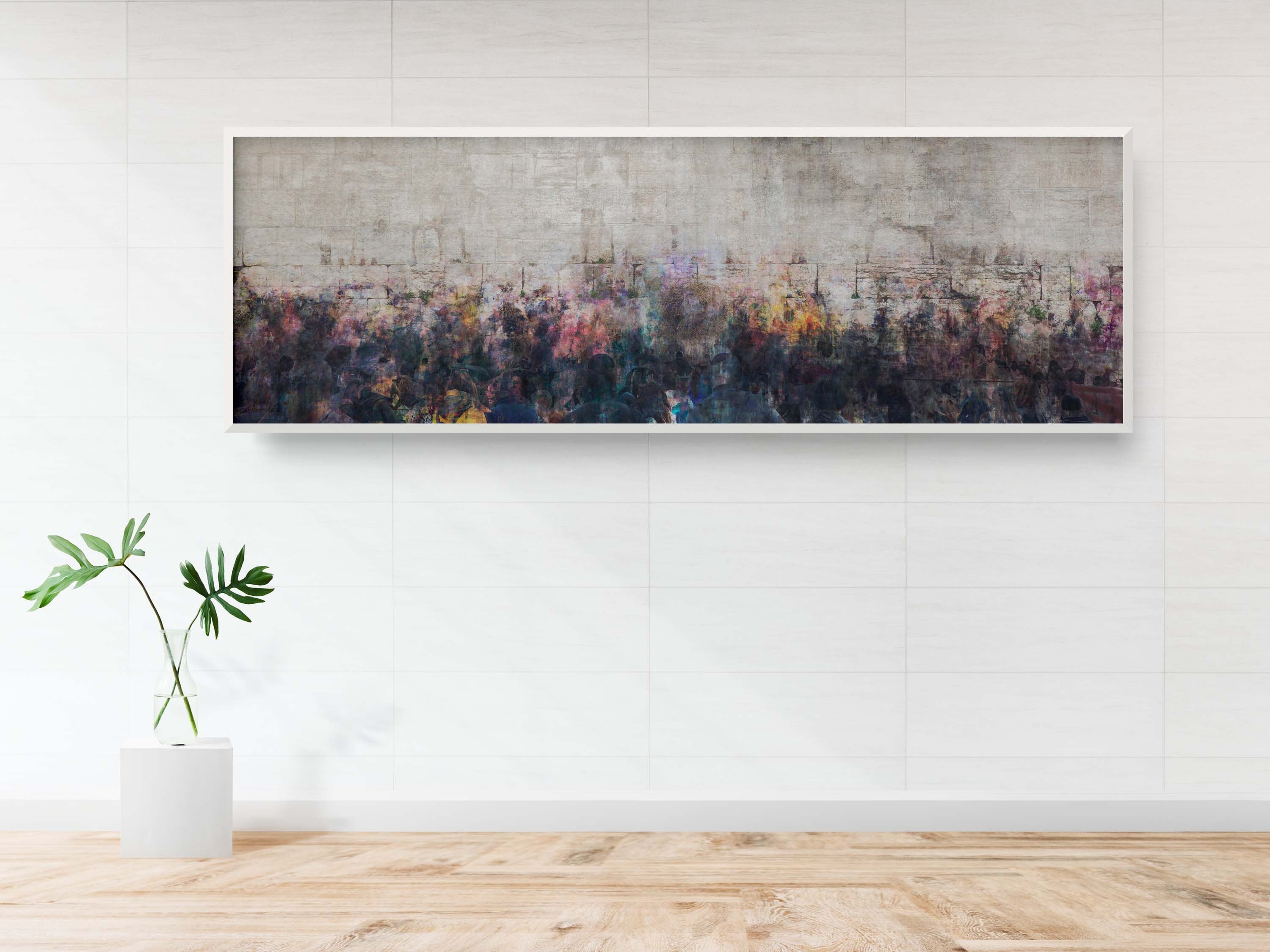 Panoramic Kotel Wall Art Painting Print - Jewish Prayers at the Western Wall - Kosel
