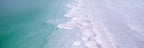 Panoramic Turquoise Dead Sea Israeli Sunset with White Salt Sea Minerals