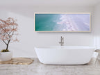 Panoramic Turquoise Dead Sea Israeli Sunset with White Salt Sea Minerals