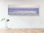 Panoramic Holy Land Israeli Sunset Seascape with White Salt Sea Minerals — Dead Sea with Salt Sea Minerals