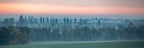Holy Land Israeli Sunrise Panoramic Landscape: Green Field and Trees, Kibbutz Beeri