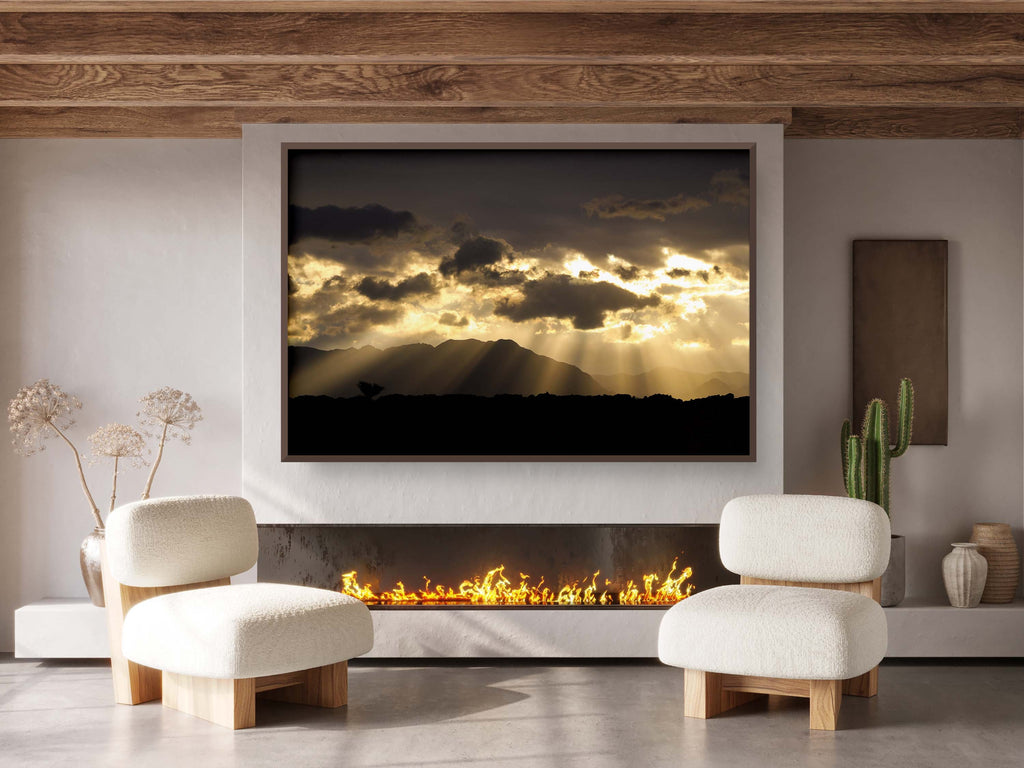 Dramatic Sky and Israeli Holy Land Desert Mountains Sunrise Landscape
