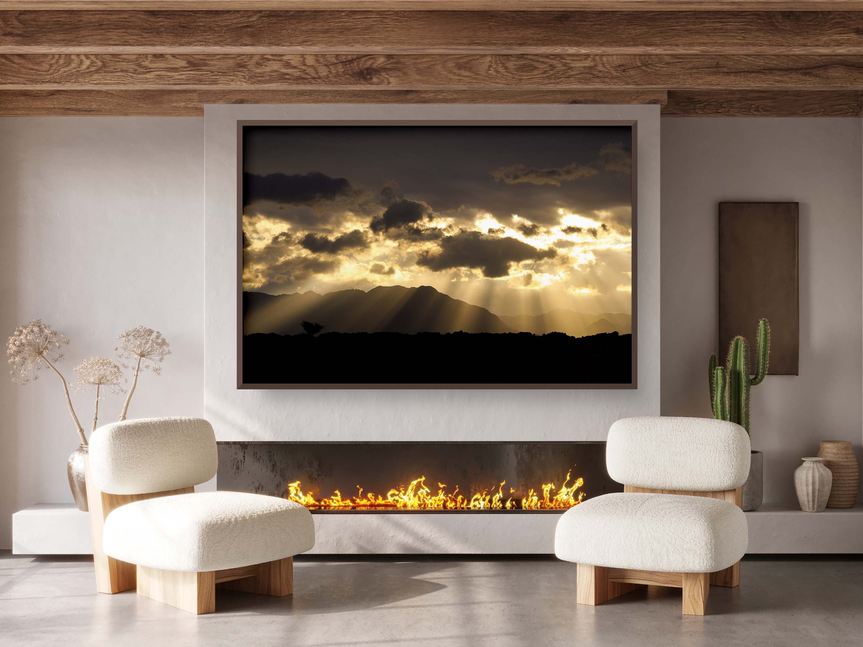 Dramatic Sky and Israeli Holy Land Desert Mountains Sunrise Landscape