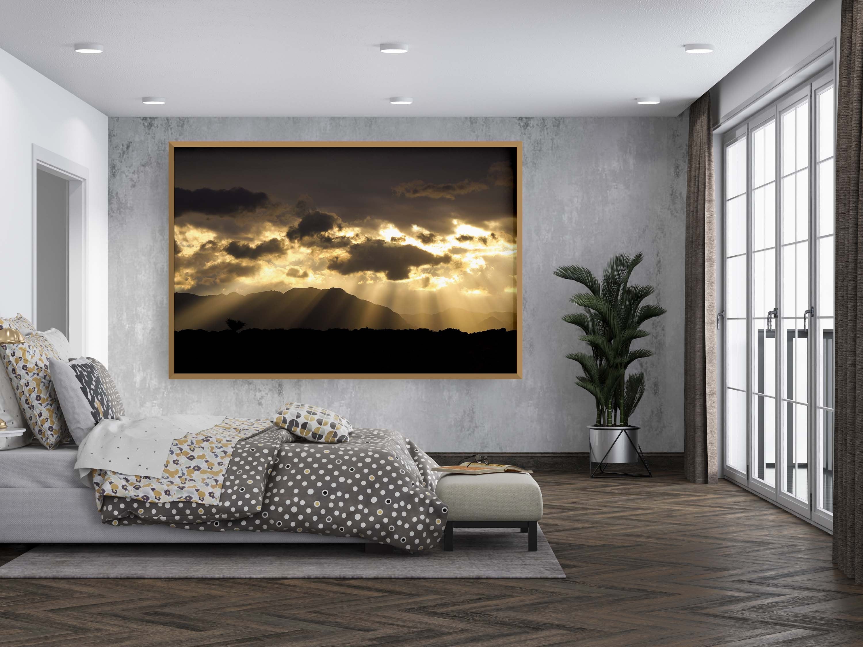 Dramatic Sky and Israeli Holy Land Desert Mountains Sunrise Landscape