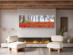 Israeli Holy Land Panoramic Landscape Print: Red Anemones Wildflower