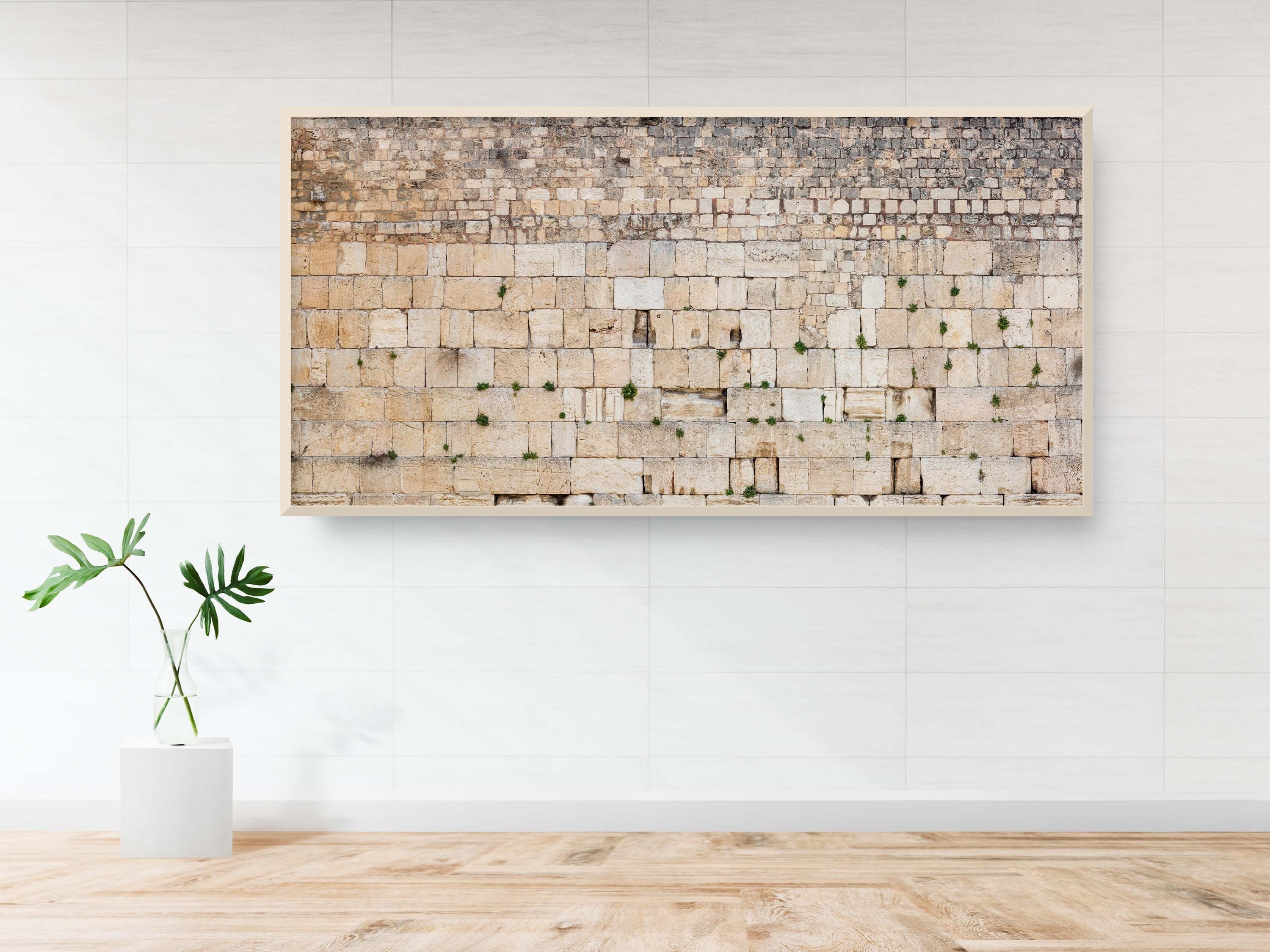 Extra Large Panoramic Kotel Western Wall with Green Vegetation