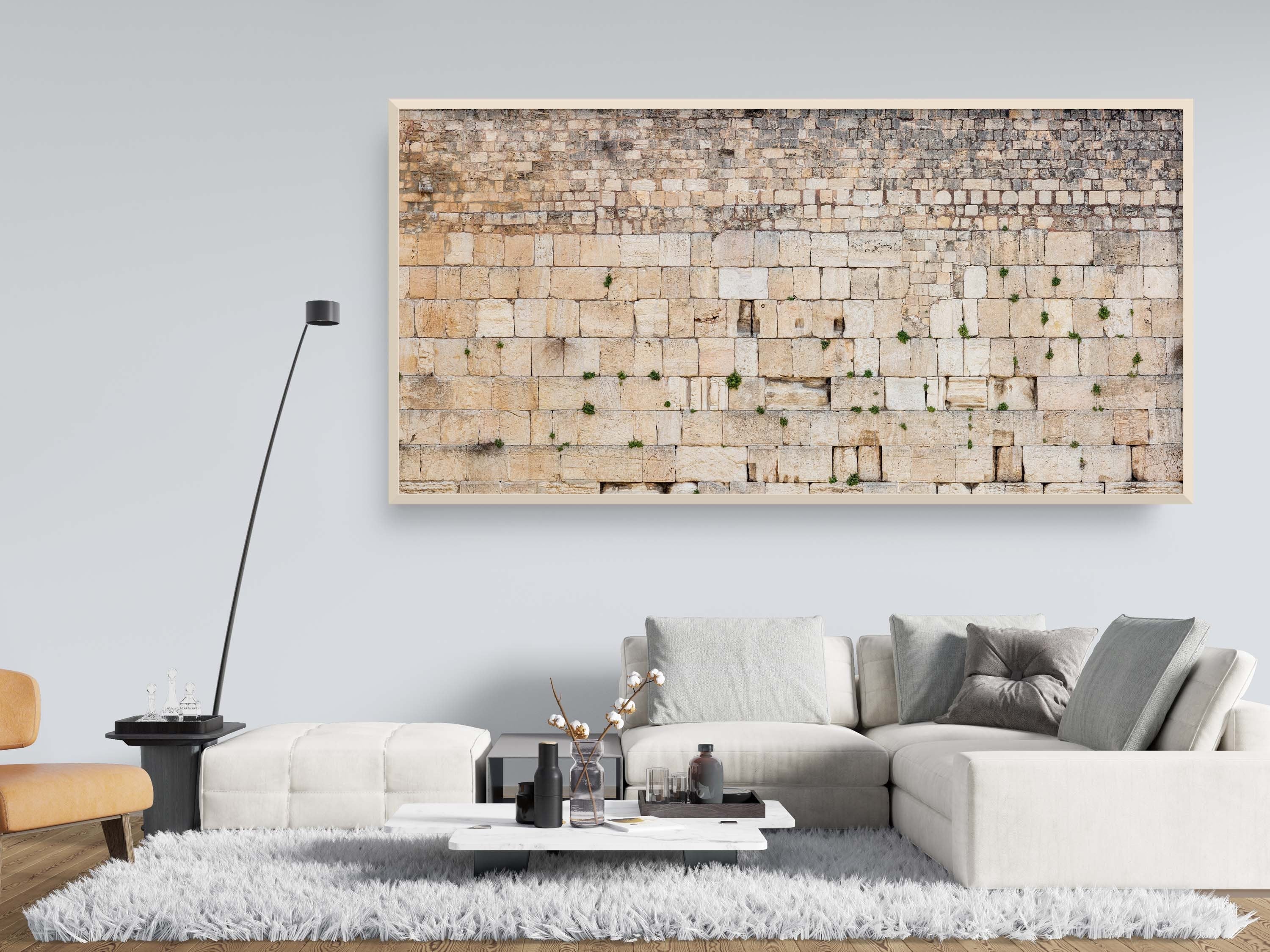 Extra Large Panoramic Kotel Western Wall with Green Vegetation