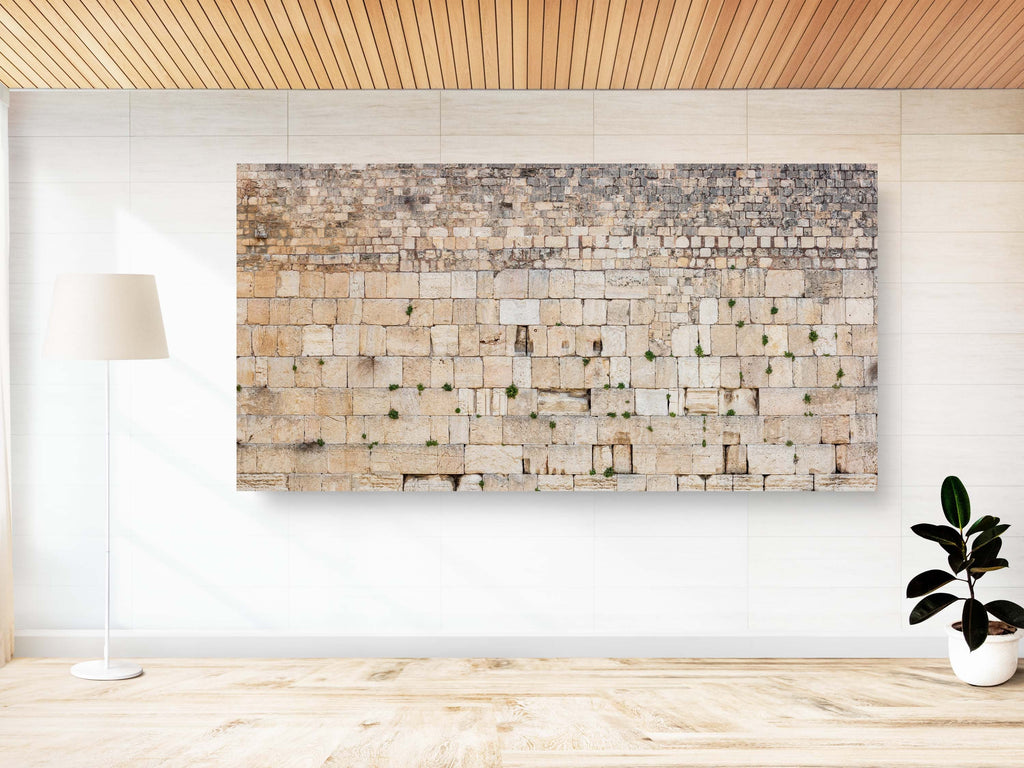 Extra Large Panoramic Kotel Western Wall with Green Vegetation