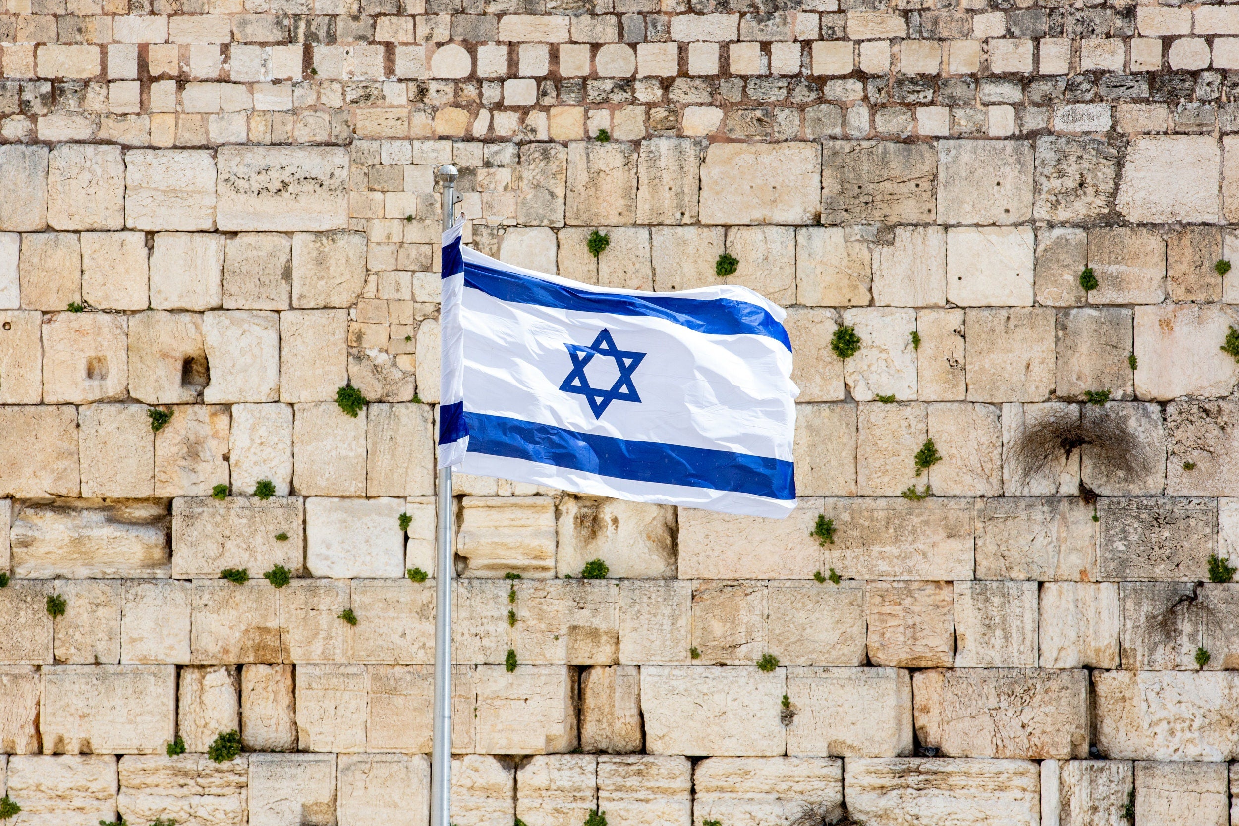 Kotel Wall Art Print: Israeli Flag, Western Wall Photography