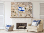 Kotel Wall Art Print: Israeli Flag, Western Wall Photography