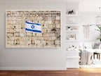 Kotel Wall Art Print: Israeli Flag, Western Wall Photography