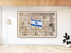 Kotel Wall Art Print: Israeli Flag, Western Wall Photography