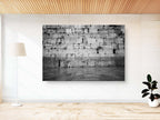 Black and White Kotel — Western Wall Empty with Two Chairs