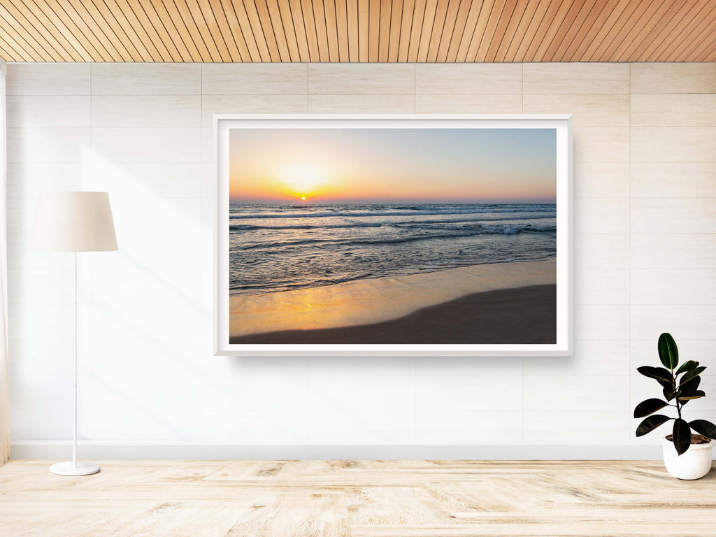 Holy Land Israeli Seascape — Beach and Waves At Sunset