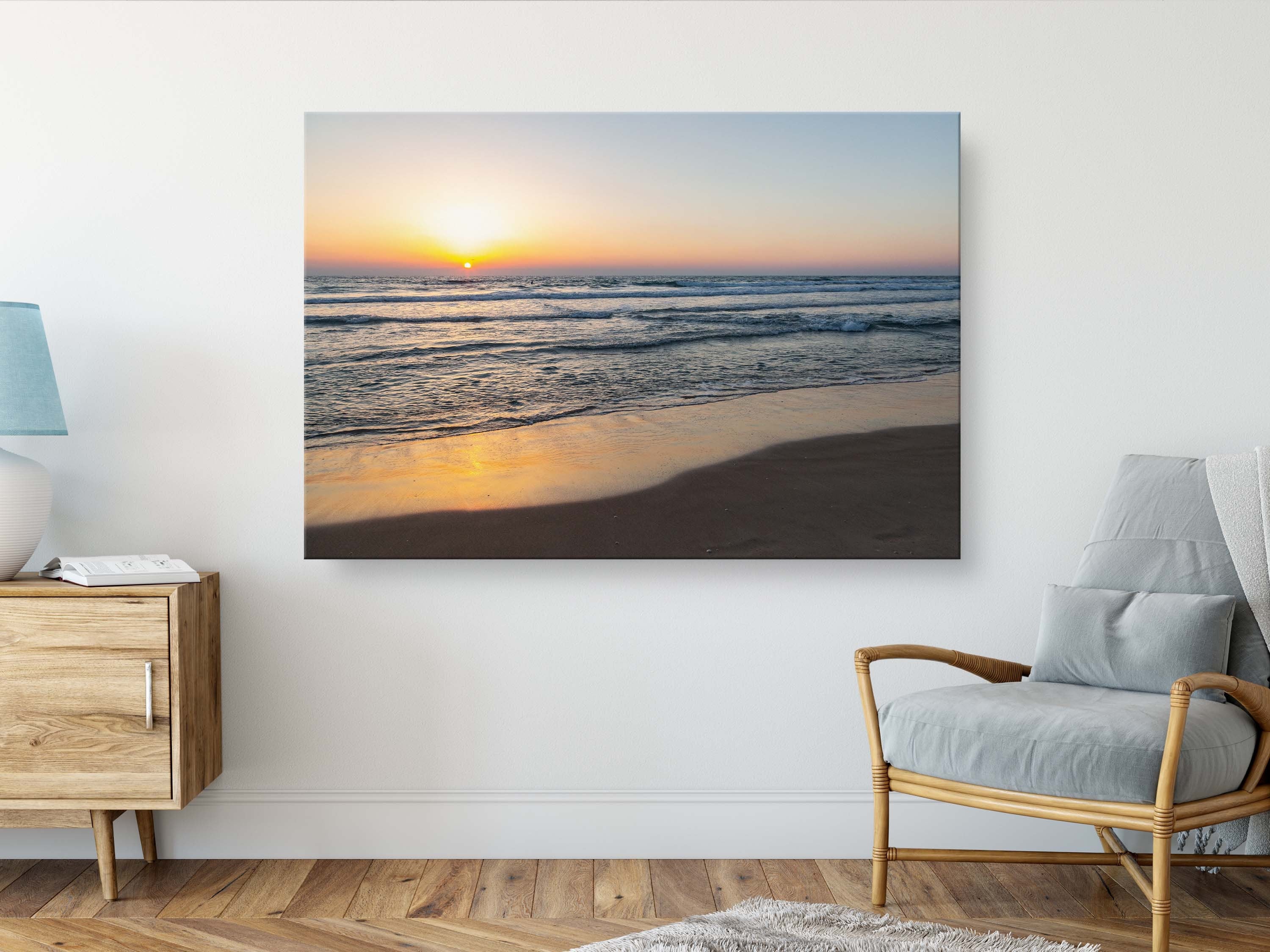 Holy Land Israeli Seascape — Beach and Waves At Sunset