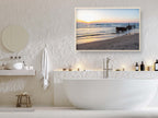 Israeli Seascape Print: Sunset Beach with Wrecked Boat