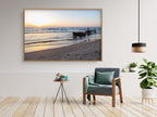 Israeli Seascape Print: Sunset Beach with Wrecked Boat