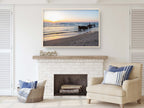 Israeli Seascape Print: Sunset Beach with Wrecked Boat