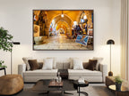 Jerusalem Old City Pedestrian Cardo Street with Artistic Galleries - Jewish Wall Fine Art Print