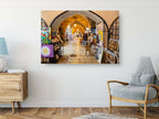 Jerusalem Old City Pedestrian Cardo Street with Artistic Galleries and Orthodox Man