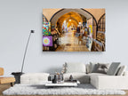 Jerusalem Old City Pedestrian Cardo Street with Artistic Galleries and Orthodox Man