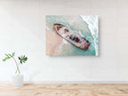 Habonim Beach Print: Israeli Turquoise Sea, Wrecked Boat Seascape