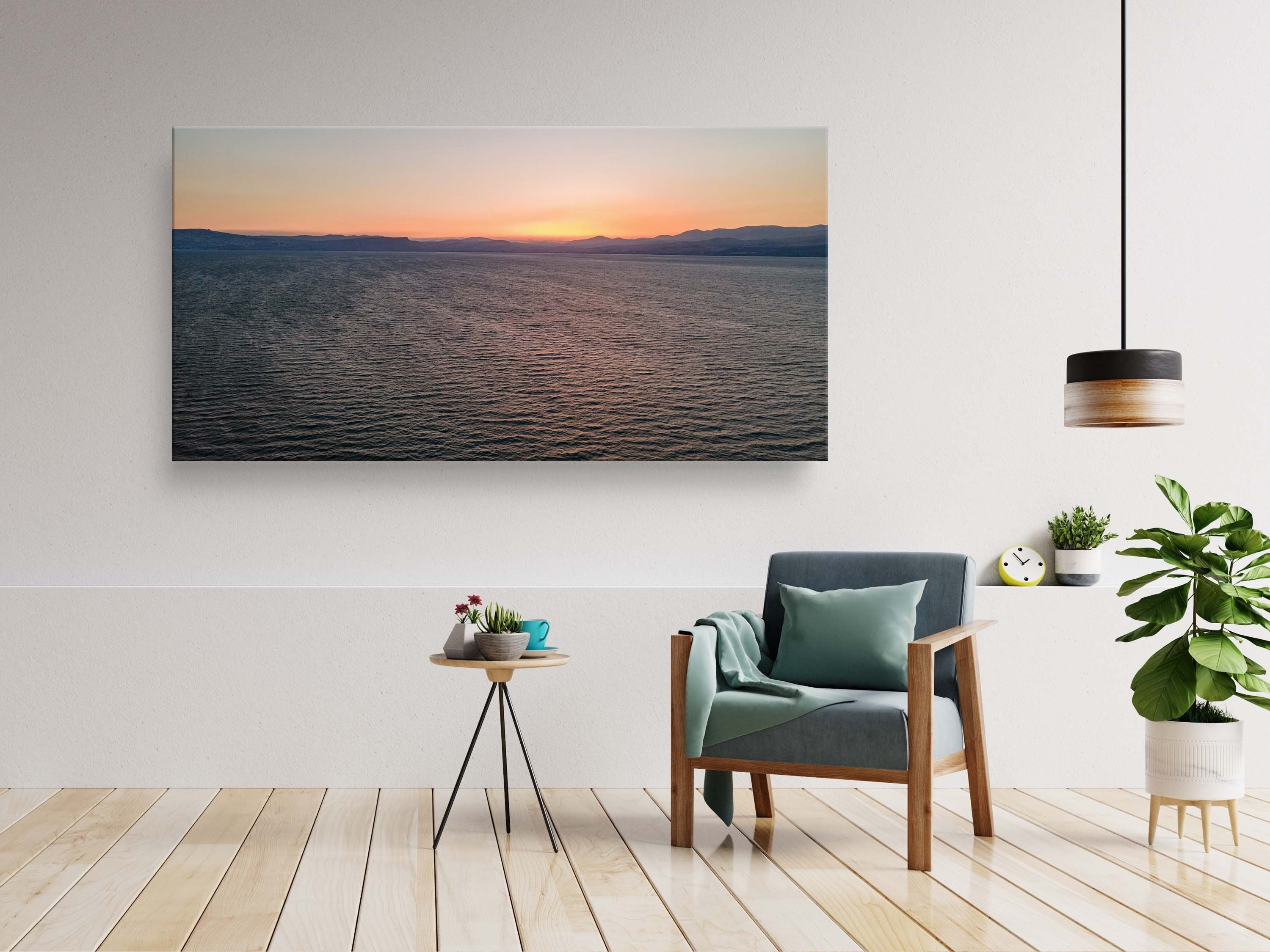 Panoramic Israeli Holy Land Kinneret Sea of Galilee — Tiberias Lake Sunset