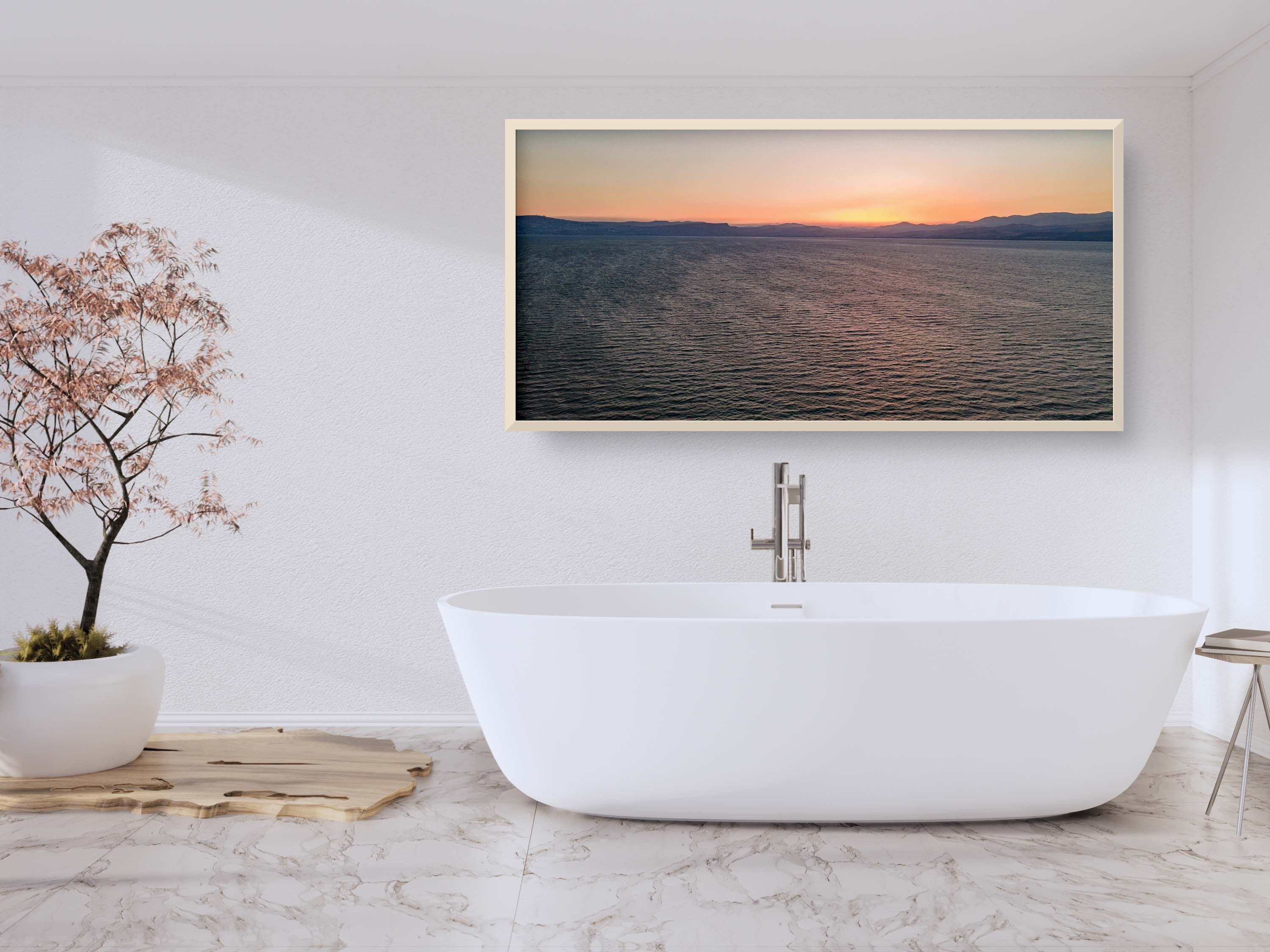Panoramic Israeli Holy Land Kinneret Sea of Galilee — Tiberias Lake Sunset