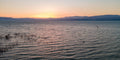 Sea of Galilee Sunset Print: Panoramic Israeli Holy Land Tiberias Lake Sunset Aerial Photo