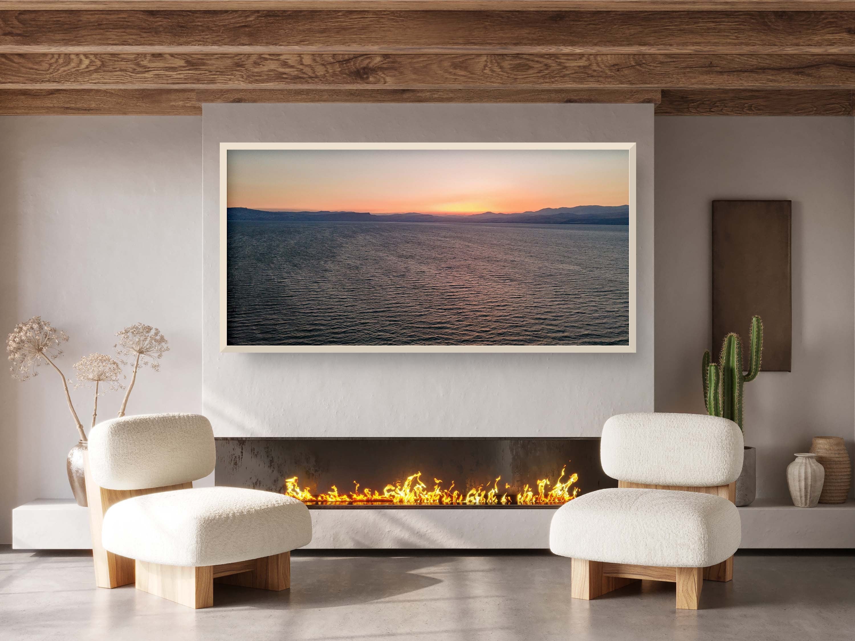 Panoramic Israeli Holy Land Kinneret Sea of Galilee — Tiberias Lake Sunset