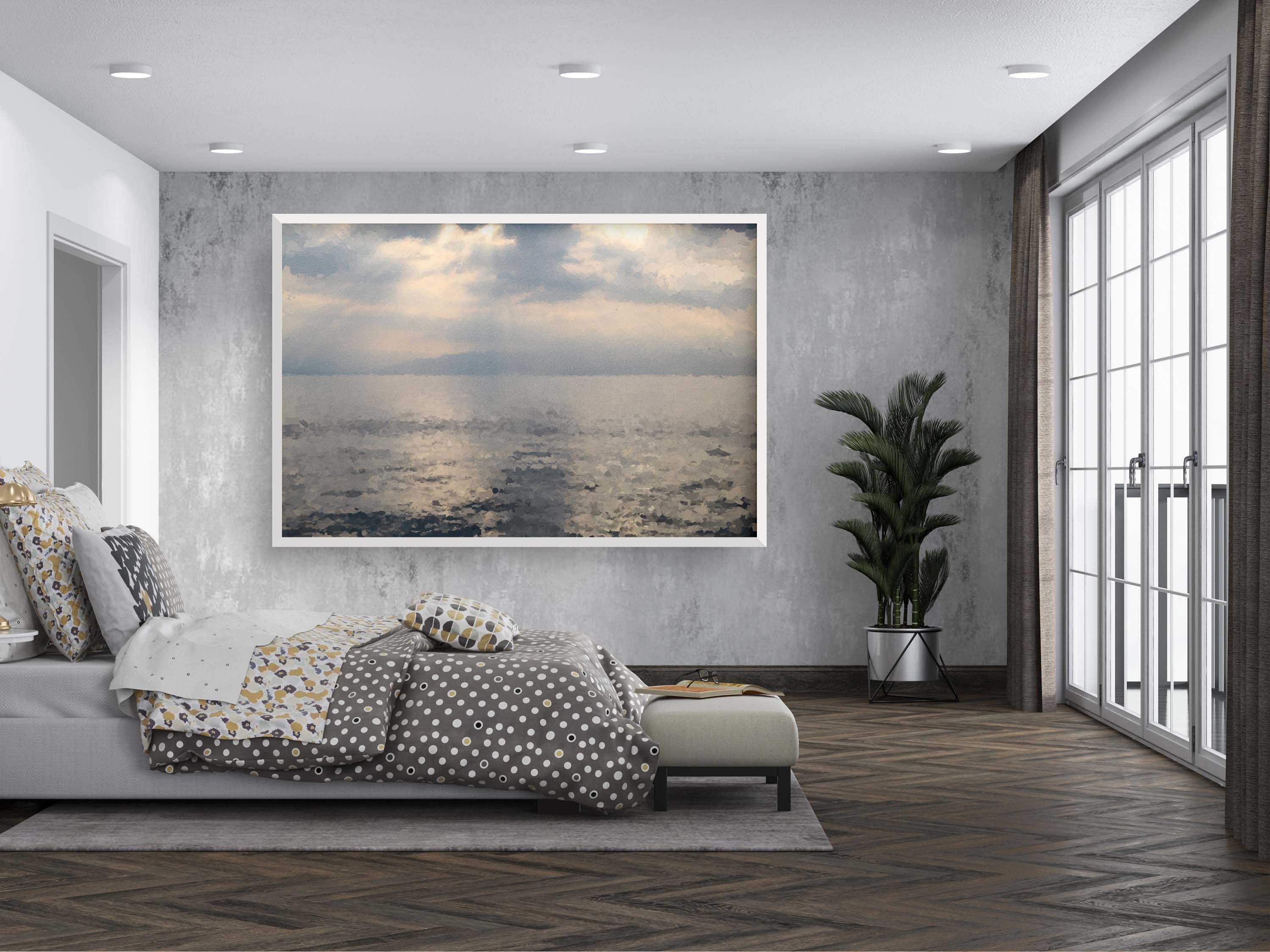 Holy Sea of Galilee Sunrise Painting — Israeli Holy Land Kinneret Tiberias Lake