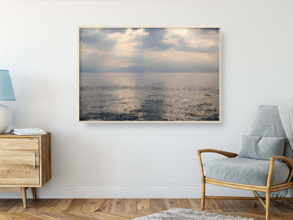 Holy Sea of Galilee Sunrise Painting — Israeli Holy Land Kinneret Tiberias Lake