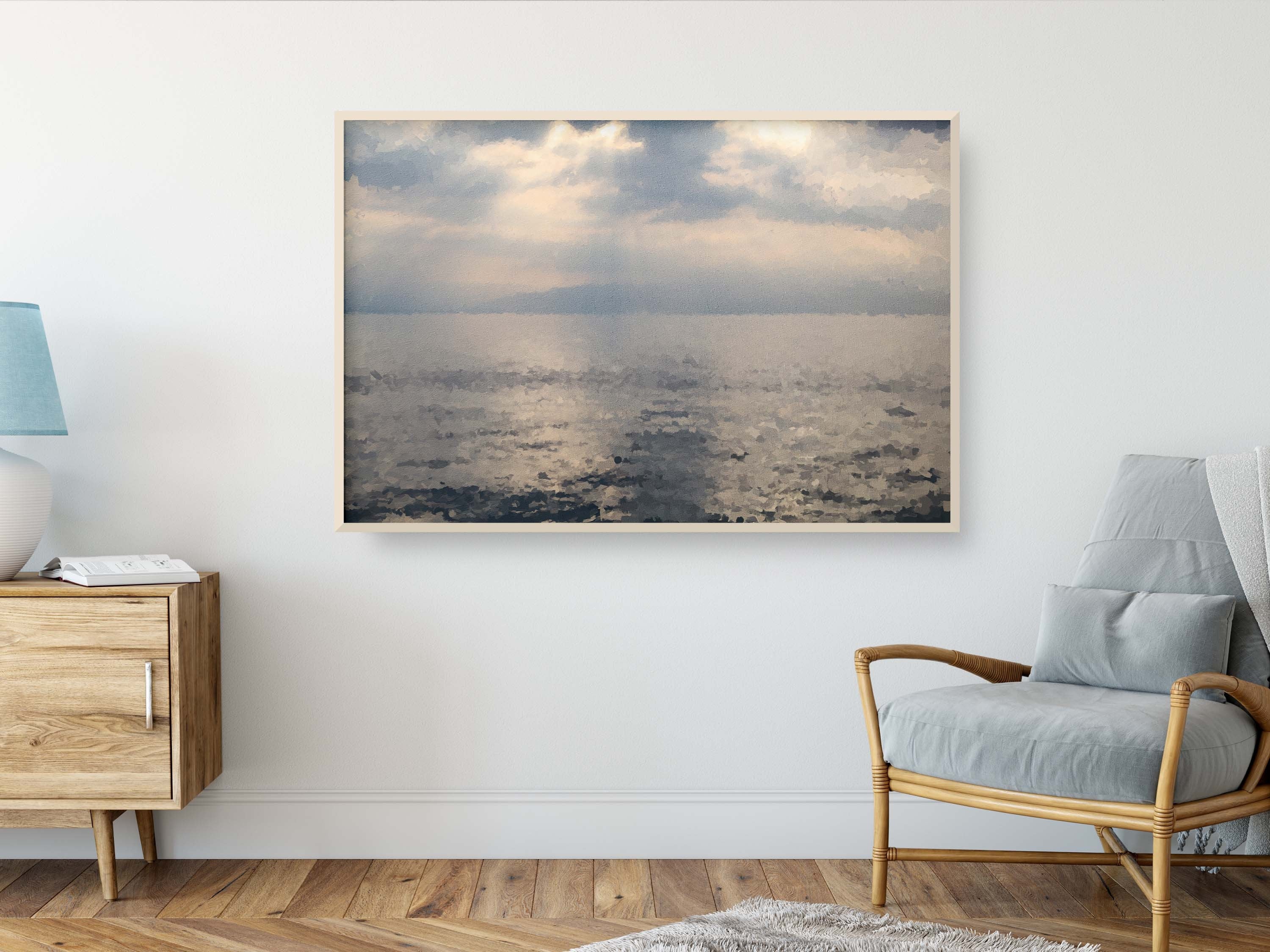 Holy Sea of Galilee Sunrise Painting — Israeli Holy Land Kinneret Tiberias Lake