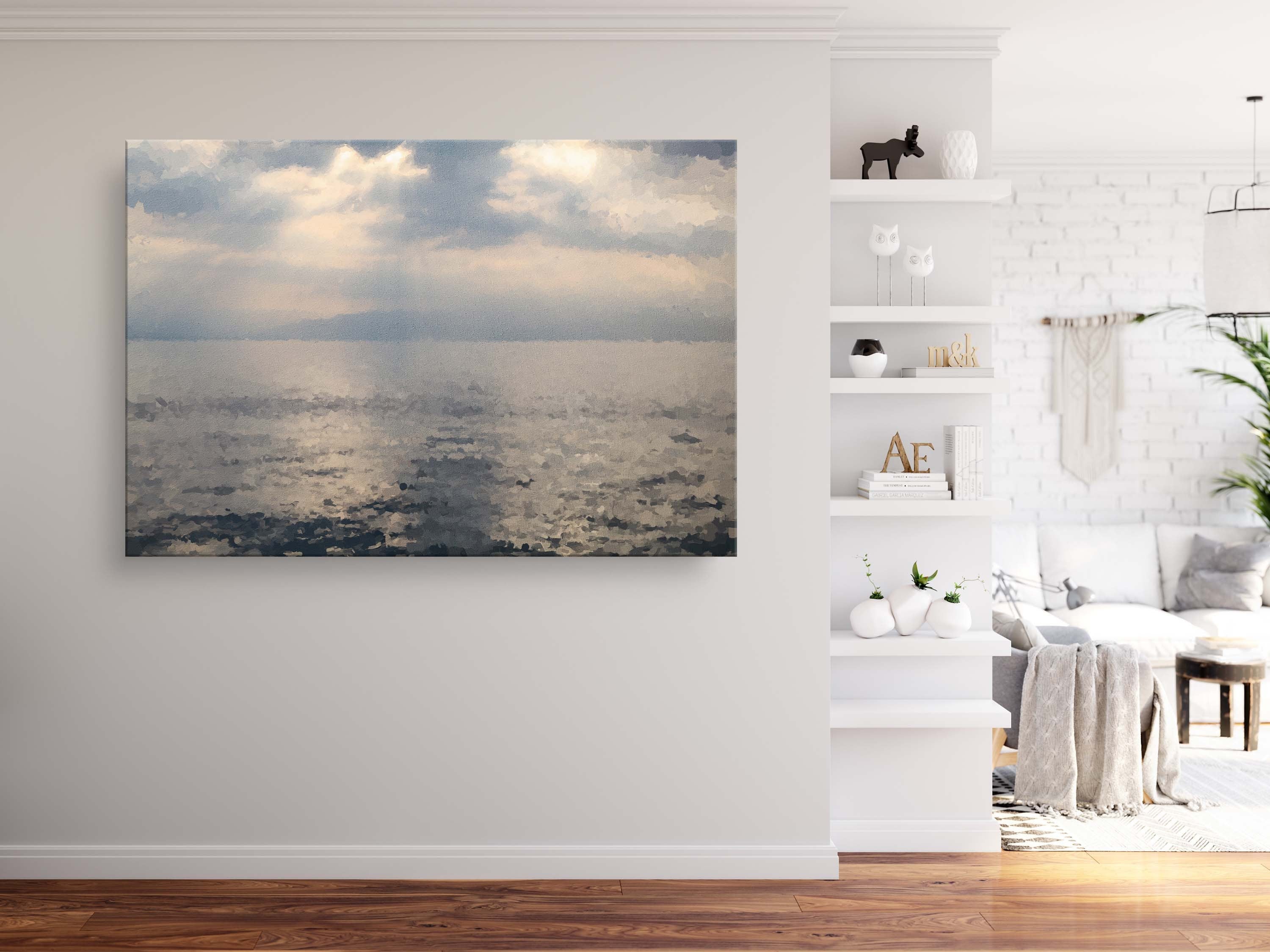 Holy Sea of Galilee Sunrise Painting — Israeli Holy Land Kinneret Tiberias Lake