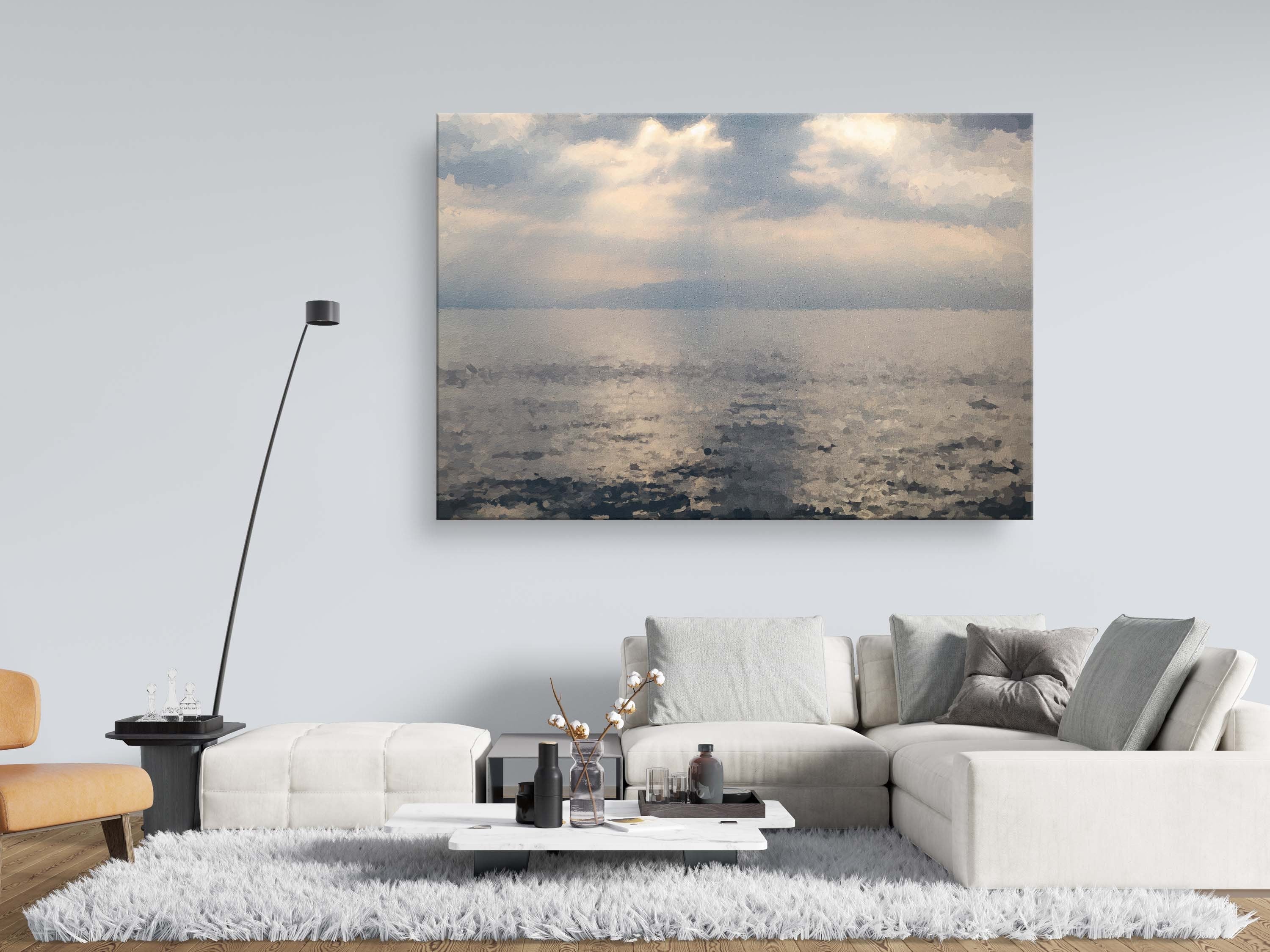 Holy Sea of Galilee Sunrise Painting — Israeli Holy Land Kinneret Tiberias Lake