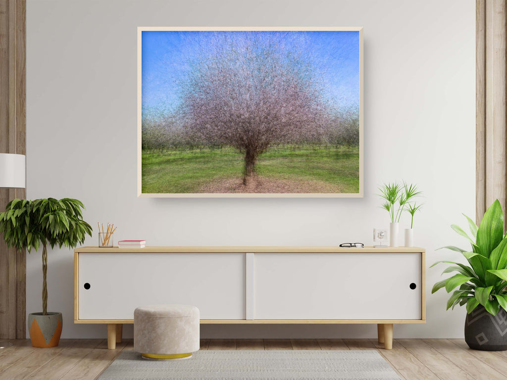 Holy Land Almond Tree Impressionist Painting — Israeli Almond Blossom