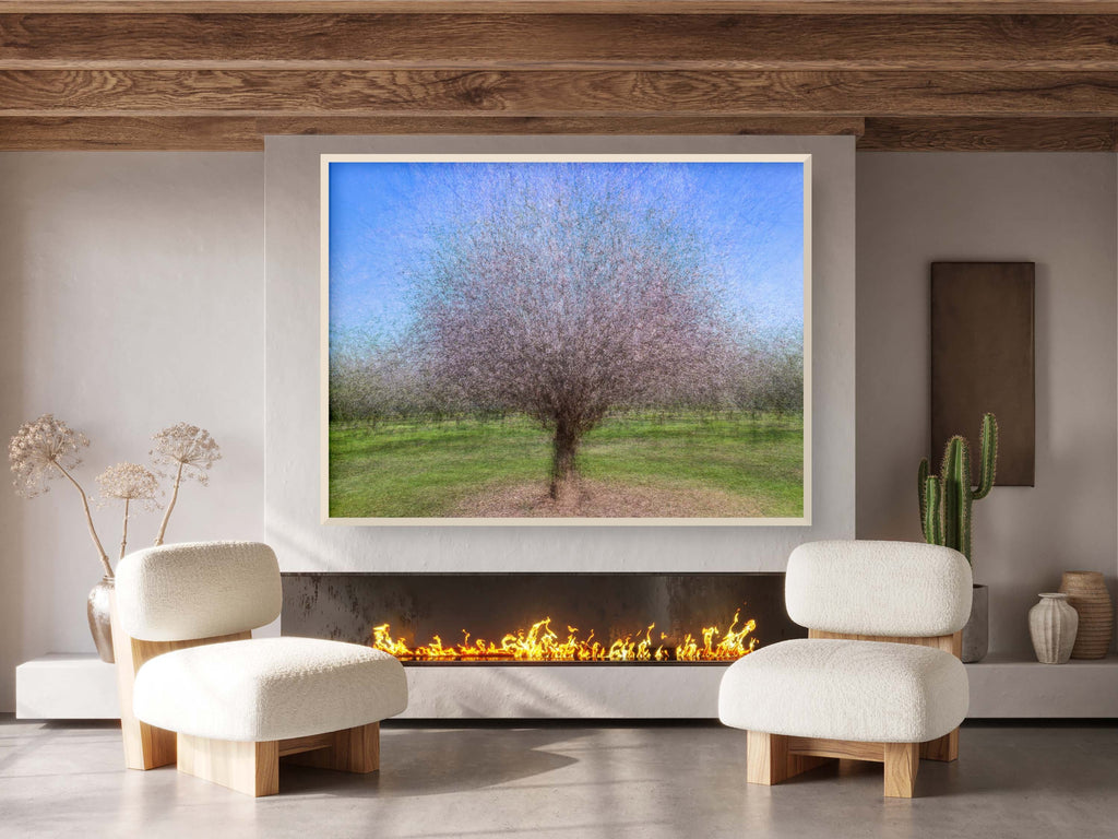 Holy Land Almond Tree Impressionist Painting — Israeli Almond Blossom
