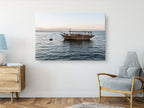 Israeli Holy Land Sea of Galilee — Kinneret Tiberias Lake with a boat