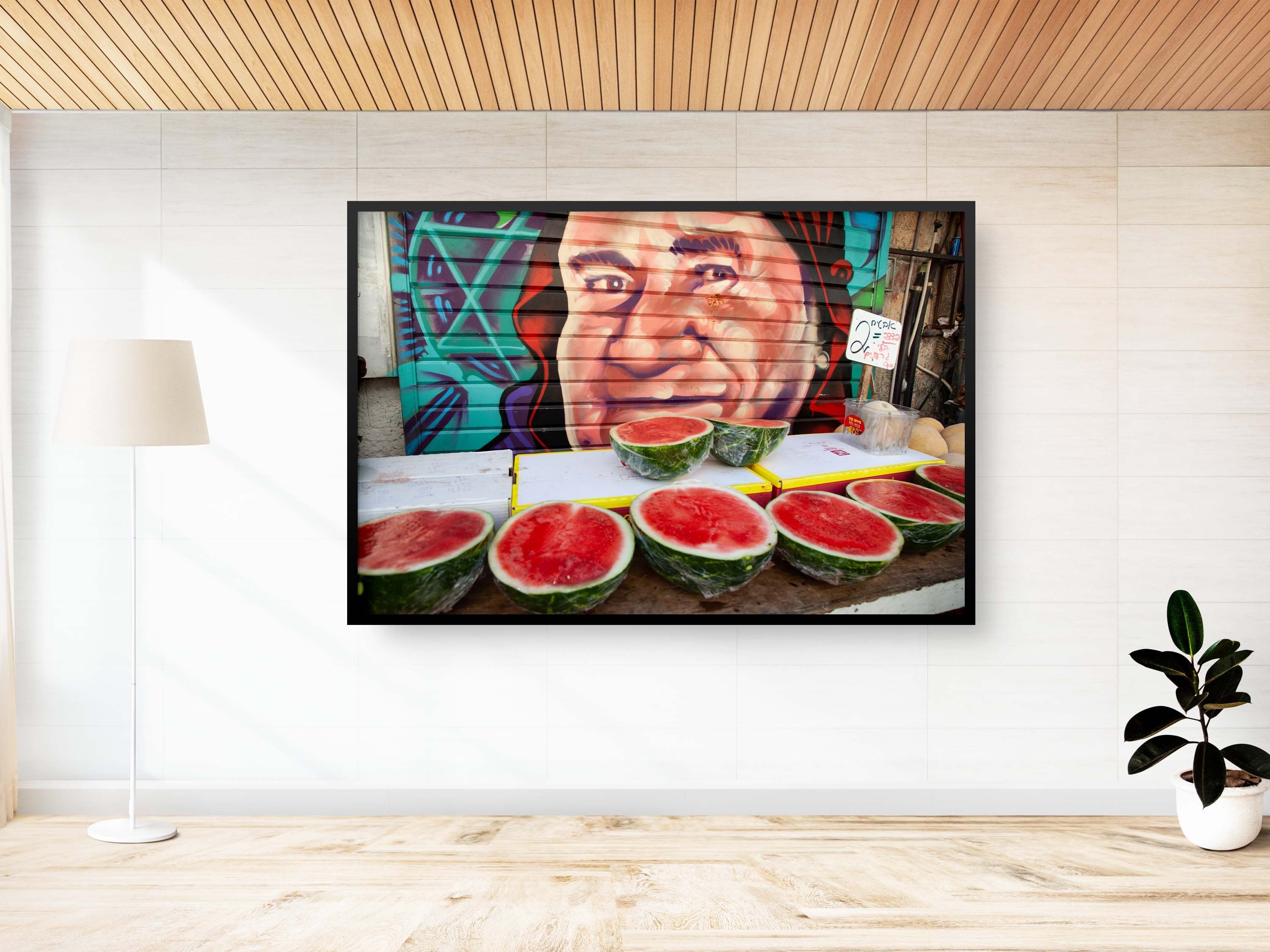 Jerusalem Food Market Red Watermelons Print: Machane Yehuda Kitchen