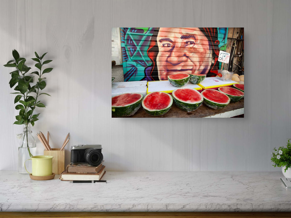 Jerusalem Food Market Red Watermelons Print: Machane Yehuda Kitchen