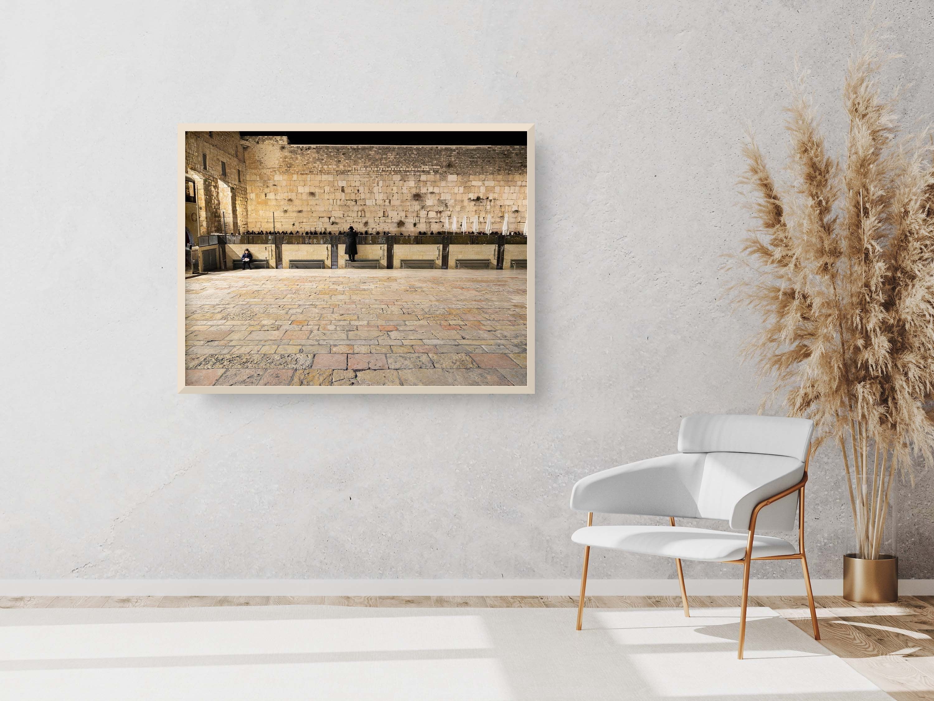 Jerusalem Kotel Western Wall by night with Jewish Orthodox