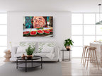 Jerusalem Food Market Red Watermelons Print: Machane Yehuda Kitchen